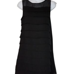 Forever 21 Lil Black Dress Layered Size 6 Polyester Lined Keyhole Back